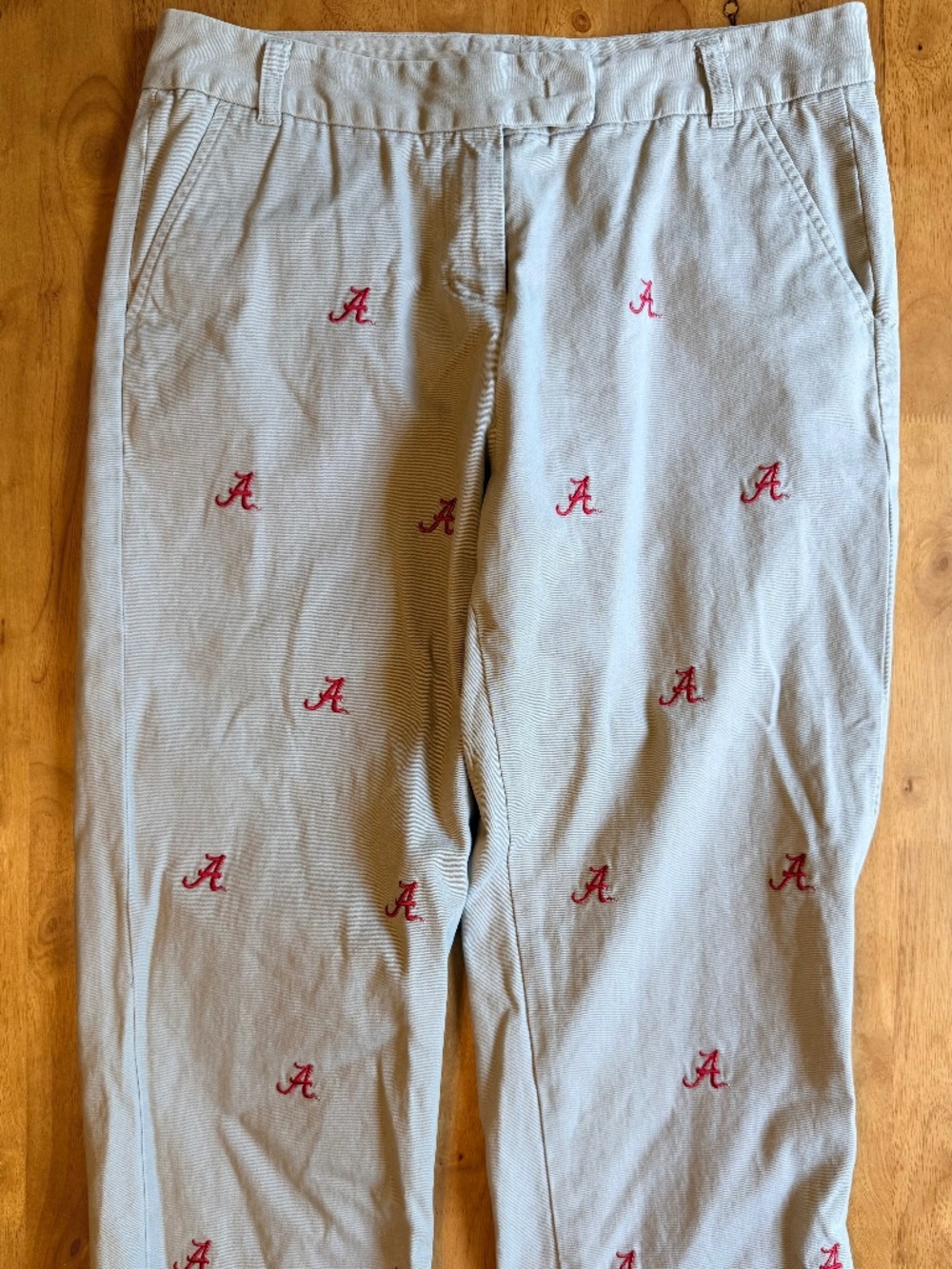 Pennington & Bailes women's chino pants in a classic khaki tan Alabama